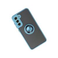 Newface Samsung Galaxy S21 FE Kılıf Montreal Yüzüklü Silikon Kapak - Buz Mavi