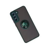 Newface Samsung Galaxy S21 FE Kılıf Montreal Yüzüklü Silikon Kapak - Yeşil