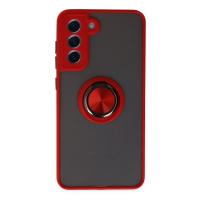 Newface Samsung Galaxy S21 FE Kılıf Montreal Yüzüklü Silikon Kapak - Kırmızı