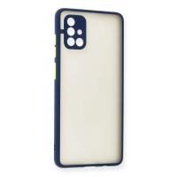 Newface Samsung Galaxy A71 Kılıf Montreal Silikon Kapak - Lacivert