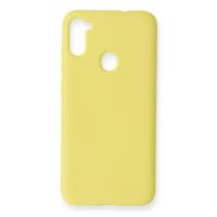 Newface Samsung Galaxy A11 Kılıf Nano içi Kadife Silikon - Sarı