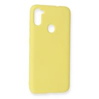 Newface Samsung Galaxy A11 Kılıf Nano içi Kadife Silikon - Sarı