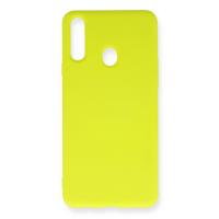 Newface Samsung Galaxy A20S Kılıf Nano içi Kadife Silikon - Sarı