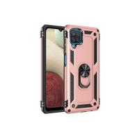 Newface Samsung Galaxy A12 Kılıf Sofya Yüzüklü Silikon Kapak - Rose