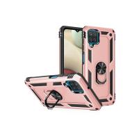 Newface Samsung Galaxy A12 Kılıf Sofya Yüzüklü Silikon Kapak - Rose