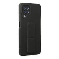 Newface Samsung Galaxy A22 Kılıf Mega Standlı Silikon - Siyah