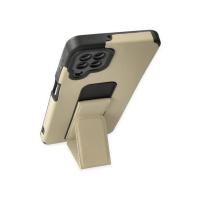 Newface Samsung Galaxy A22 Kılıf Mega Standlı Silikon - Gold