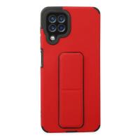 Newface Samsung Galaxy A22 Kılıf Mega Standlı Silikon - Kırmızı