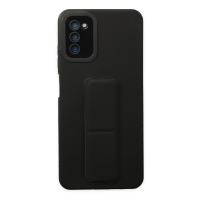 Newface Samsung Galaxy A03S Kılıf Mega Standlı Silikon - Siyah