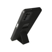 Newface Samsung Galaxy A03S Kılıf Mega Standlı Silikon - Siyah