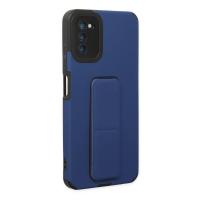 Newface Samsung Galaxy A03S Kılıf Mega Standlı Silikon - Mavi