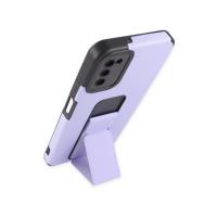 Newface Samsung Galaxy A03S Kılıf Mega Standlı Silikon - Lila