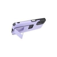 Newface Samsung Galaxy A03S Kılıf Mega Standlı Silikon - Lila