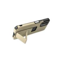 Newface Samsung Galaxy A03S Kılıf Mega Standlı Silikon - Gold