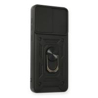 Newface Samsung Galaxy A02 Kılıf Pars Lens Yüzüklü Silikon - Siyah