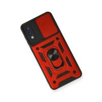 Newface Samsung Galaxy A02 Kılıf Pars Lens Yüzüklü Silikon - Kırmızı