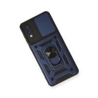 Newface Samsung Galaxy A02 Kılıf Pars Lens Yüzüklü Silikon - Lacivert