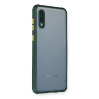 Newface Samsung Galaxy A02 Kılıf Miami Şeffaf Silikon - Koyu Yeşil