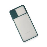 Newface Samsung Galaxy M51 Kılıf Palm Buzlu Kamera Sürgülü Silikon - Yeşil