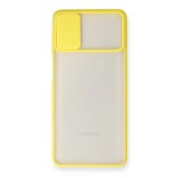 Newface Samsung Galaxy M51 Kılıf Palm Buzlu Kamera Sürgülü Silikon - Sarı