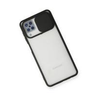 Newface Samsung Galaxy A12 Kılıf Palm Buzlu Kamera Sürgülü Silikon - Siyah