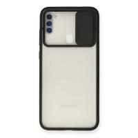 Newface Samsung Galaxy A11 Kılıf Palm Buzlu Kamera Sürgülü Silikon - Siyah