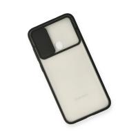 Newface Samsung Galaxy A11 Kılıf Palm Buzlu Kamera Sürgülü Silikon - Siyah