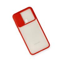 Newface Samsung Galaxy A11 Kılıf Palm Buzlu Kamera Sürgülü Silikon - Kırmızı