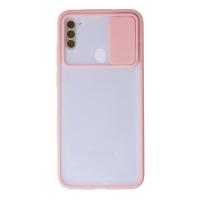 Newface Samsung Galaxy A11 Kılıf Palm Buzlu Kamera Sürgülü Silikon - Pembe