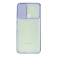 Newface Samsung Galaxy A11 Kılıf Palm Buzlu Kamera Sürgülü Silikon - Lila