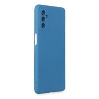 Newface Samsung Galaxy M52 5G Kılıf Nano içi Kadife Silikon - Mavi