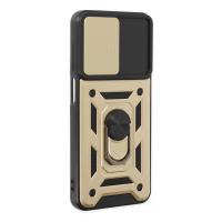 Newface Samsung Galaxy M13 Kılıf Pars Lens Yüzüklü Silikon - Gold