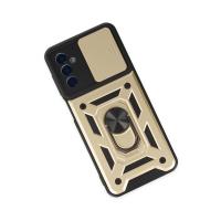 Newface Samsung Galaxy M13 Kılıf Pars Lens Yüzüklü Silikon - Gold