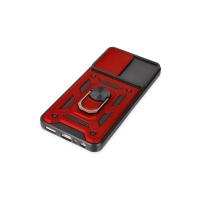 Newface Samsung Galaxy M13 Kılıf Pars Lens Yüzüklü Silikon - Kırmızı