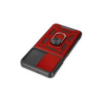 Newface Samsung Galaxy M13 Kılıf Pars Lens Yüzüklü Silikon - Kırmızı