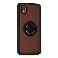 Newface Samsung Galaxy A01 Core Kılıf Montreal Yüzüklü Silikon Kapak - Siyah