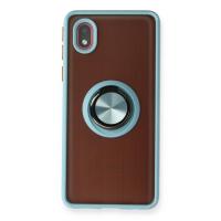 Newface Samsung Galaxy A01 Core Kılıf Montreal Yüzüklü Silikon Kapak - Buz Mavi