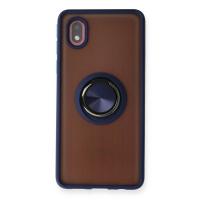 Newface Samsung Galaxy A01 Core Kılıf Montreal Yüzüklü Silikon Kapak - Lacivert