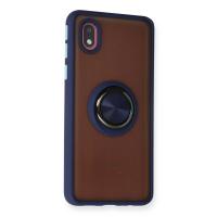 Newface Samsung Galaxy A01 Core Kılıf Montreal Yüzüklü Silikon Kapak - Lacivert