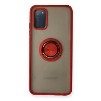 Newface Samsung Galaxy A02S Kılıf Montreal Yüzüklü Silikon Kapak - Kırmızı