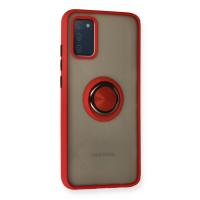 Newface Samsung Galaxy A02S Kılıf Montreal Yüzüklü Silikon Kapak - Kırmızı