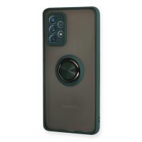 Newface Samsung Galaxy A72 Kılıf Montreal Yüzüklü Silikon Kapak - Yeşil