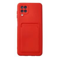 Newface Samsung Galaxy A12 Kılıf Kelvin Kartvizitli Silikon - Kırmızı