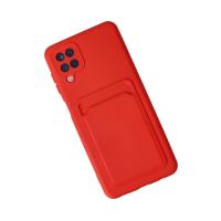 Newface Samsung Galaxy A12 Kılıf Kelvin Kartvizitli Silikon - Kırmızı