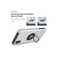 Newface Samsung Galaxy A01 Core Kılıf Elit Yüzüklü Kapak - Gümüş