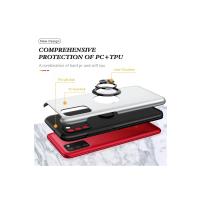 Newface Samsung Galaxy A02S Kılıf Elit Yüzüklü Kapak - Gümüş