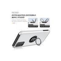 Newface Samsung Galaxy A02S Kılıf Elit Yüzüklü Kapak - Gümüş