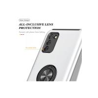 Newface Samsung Galaxy A02S Kılıf Elit Yüzüklü Kapak - Gümüş