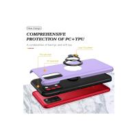 Newface Samsung Galaxy A02S Kılıf Elit Yüzüklü Kapak - Mor