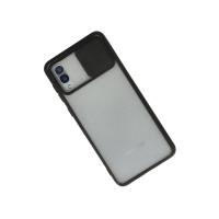 Newface Samsung Galaxy A02 Kılıf Palm Buzlu Kamera Sürgülü Silikon - Siyah